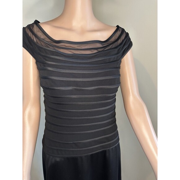 JS Collections Black Off-Shoulder Evening Gown Dress Mesh Tiered Bodice ALine 10 - Picture 3 of 12